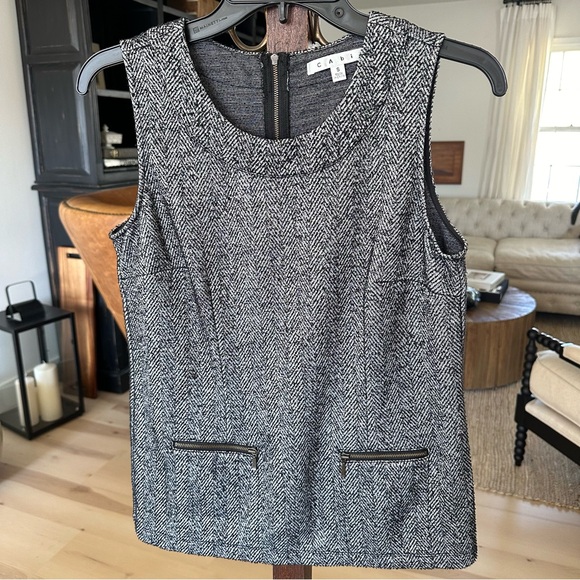 CAbi Cece Shell Herringbone Tank Size S - Picture 1 of 3